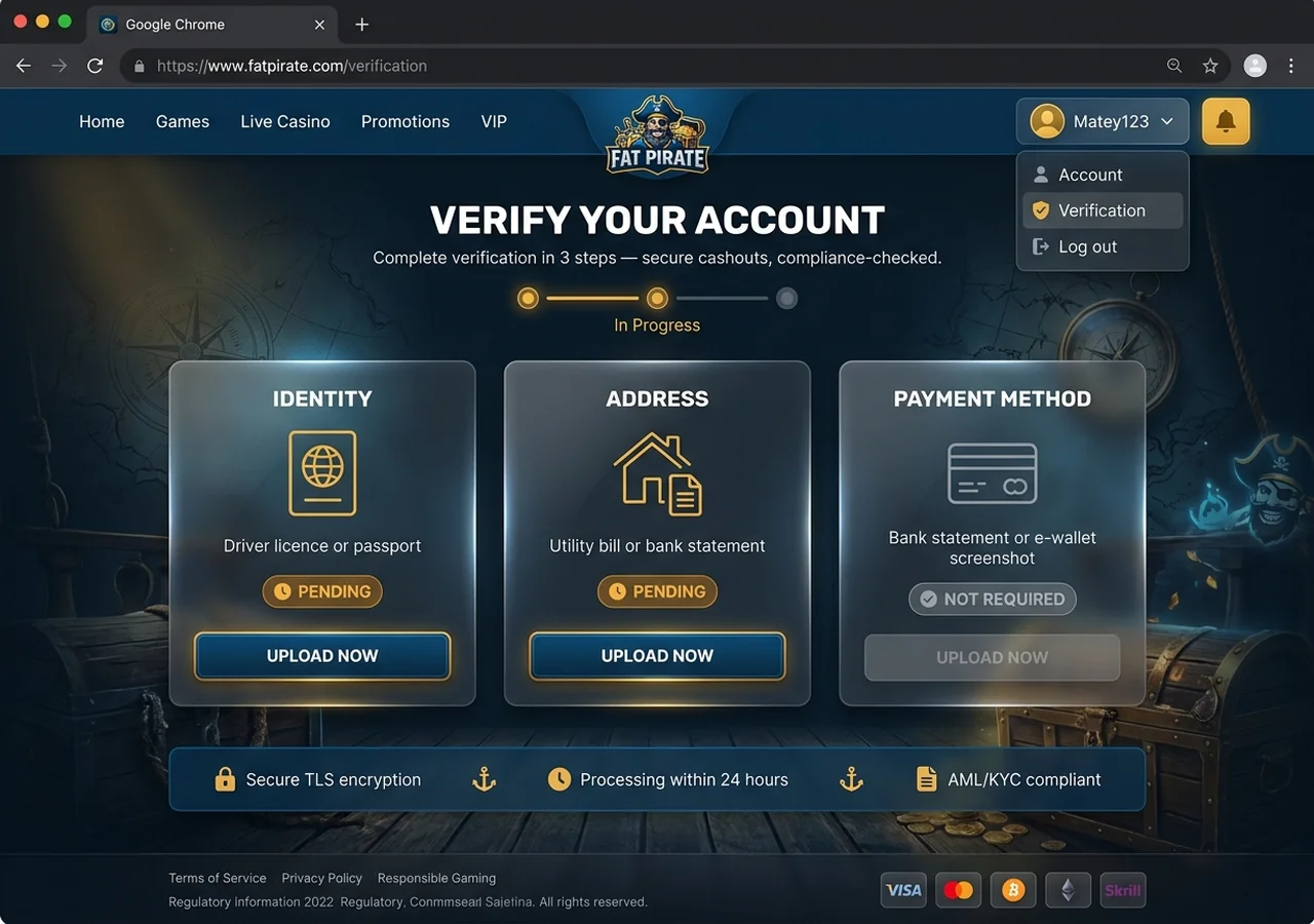 Account verification (KYC) – Fat Pirate